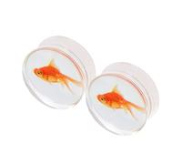 Hoisy Dilatateurs d’Oreille 2Pièces, Ecarteur Oreilles Kit 10mm(00G), avec Motif de Poisson, Acrylique, Transparent