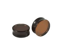 Hoisy Dilatateurs d’Oreille Set de 2, Écarteur Oreille 14mm(9/16 inch) Tunnel, Rond, Verre, Brun
