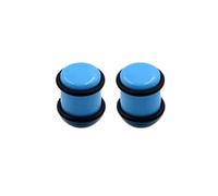 Hoisy Dilatateurs d’Oreille Set de 2, Ecarteurs d Oreilles 10mm(00G), Cylindre avec Silicone, Acrylique, Bleu