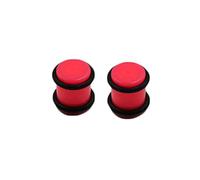 Hoisy Kit Dilatateur 2 PCS, Ecarteurs Oreilles 5mm(4G), Cylindre avec Silicone, Acrylique, Rose