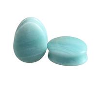 Hoisy Kit Dilatateur 2 PCS, Ecarteurs Oreilles 6mm(2G), Pierre Verte en Larme, Pierre, Vert