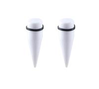 Hoisy Kit Dilatateur Lot de 2, Tunnel 20mm(3/4 inch) Piercing, avec Cône, Acrylique, Blanc