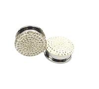 Hoisy Kit Dilatateur Set de 2, Oreille Tunnel Plug 5mm(4G), Rond avec Zircone Cubique, Acier Inoxydable, Blanc