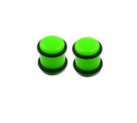 Hoisy Lot de 2 Kit Dilatateur, Ecarteur Oreilles Kit 5mm(4G), Cylindre avec Silicone, Acrylique, Vert