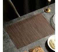 Hoisy Napperon Table Salle à Manger 8 PCS, 30 x 45 CM Gris Brun Set de Table Rectangulaire Antidérapant Restaurant, Rectangle avec Tissé