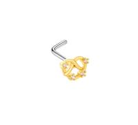 Hoisy Piercing Nez Stud Clou Acier Inoxydable Homme 0.8x7mm 20G, Creux avec Zircon Cubique, Piercing Or Oreille Homme
