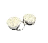 Hoisy Plugs d’Oreille Set de 2, Ecarteur Tunnel Oreilles 6mm(2G), Rond avec Zircone Cubique, Acier Inoxydable, Blanc MulticolOr