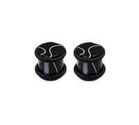 Hoisy Set de 2 Dilatateurs d’Oreille, 1.6mm(14G) Ecarteur d Oreilles, Cylindre avec Silicone, Acrylique, Noir