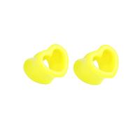 Hoisy Set de 2 Dilatateurs d’Oreille, Ecarteur Plug Oreilles 10mm(00G), Coeur Jaune, Acrylique, Jaune