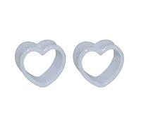 Hoisy Tunnel Oreille 2 PCS, Oreille Tunnel Plug 4mm(6G), Coeur Creux, Acrylique, Blanc