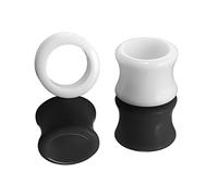 Hoisy Tunnel Oreille 4PCS, Tunnel Ecarteur D'Oreille 12mm(1/2 inch), Cerceau Noir et Blanc, Acrylique, Noir Blanc