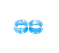 Hoisy Tunnels pour Oreille 2 PCS, 14mm(9/16 inch) Tunnel Oreilles, Cerceau Creux, Silicone, Bleu