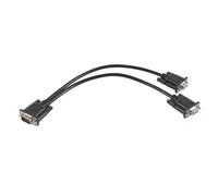 Hoite Câble répartiteur VGA en Y 1 mâle vers 2 femelles, adaptateur double écran pour duplication d'écran, noir, 30 cm, compatible avec moniteur, PC, TV