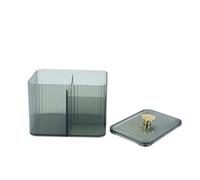 Hoite Distributeur transparent tendance, boîte d'apothicaire pour coiffeuse, salle de bain, chambre, rangement pour cotons-tiges, fil dentaire, cosmétiques (vert)