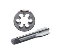 Hoite Jeu de tarauds et filières métriques M20 x 1,5 mm, filetage machine HSS droit cannelé M20 x 1,5 mm, pas à droite, filetage machine et filière ronde