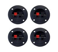 Hoite Lot de 4 connecteurs de bornes de haut-parleur stéréo ronds à 2 positions pour haut-parleurs audio domestiques et de voiture pour petites enceintes surround centrales d'étagère