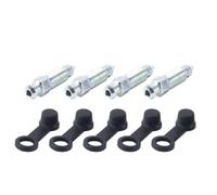 Hoite Lot de 4 vis de purge M8 x 1 mm avec bouchon anti-poussière en métal galvanisé pour étrier de frein à disque, échappement, moto, voiture, pompe de frein, accessoires