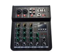 Hoite Mixeur audio DJ 4 canaux, pour ordinateur, microphone, lecteur, mixeur audio pour scène de studio en direct