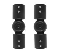 Hoite Raccord coudé à charnière, 2 pièces en acier inoxydable pour tringle à rideau, angle de 90 à 180 degrés pour tringle de 2,5 cm (noir)