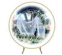 Hoiweqr Arc Mariage Rond, Arc en Ballon Rond en Métal, Arche Anniversaire, Structure Arche Ballon Cercle, Support De Toile De Fond De Grande Taille pour Mariage Arche Ballon Structure(Gold,2m)
