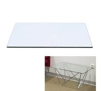 Hoiweqr Dessus Table Rectangulaire Verre Trempé Vitre Plaque Plateau De Table, Transparent, pour Cadre De Bureau Debout, Bureau Flottant, Tableau De Bureau pour La Maison Et Le Bureau(60x50cm)
