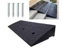 Hoiweqr Rampe De Seuil Hauteur 4-15 Cm Rampe Trottoir en Caoutchouc, Rampe pour Fauteuil Roulant, Surface Texturée Antidérapante, Noir, pour Voiture, Moto, Fauteuil Roulant(100x30x12cm)