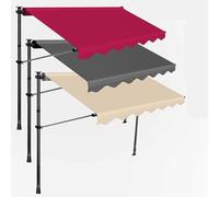 Hoiweqr Store Banne Manuel Rétractable pour Terrasse Marquise Soleil De Balcon Auvent Téléscopique, Marquise sans Perçage avec Manivelle, Hauteur Et Inclinaison Réglable, 1.5x1.2m(Beige,400x120cm)