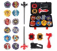 Hojalis Bey Toupie Blade Burst Set, 12in1 Toupie Metal Fusion avec Lanceur, BeyToupie avec Boîte, Tops de Combat Toupies, Toupies Vitesse Gyro Métal Combat ToupieEnsemble pour Filles et Garçons