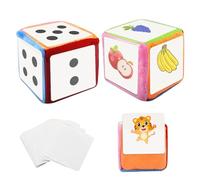 Hojalis Lot De 2 Cubes en Mousse, Dés en Peluche De 10 Cm, Cubes De Poche avec 24 Cartes Vides, Cdiy éducation Jouant des Dés De Jeu pour Maternelle, Maternelle, école, Cubes en Tissu