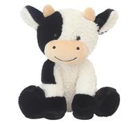 Hojalis Peluche Vache, 22CMPeluche en Forme de Vaches Noire et Blanche, AssisVachE poupée Vaches en Peluche, Adorable Jouet en Forme de Vache en Peluches, Cadeau pour Bébés Enfants et Adultes