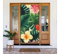 hojas tropicales y flores couverture de porte décoration de porte d'entrée bannière de fond photo printemps été décoration saisonnière bannière de porche panneau pour intérieur extérieur jardin