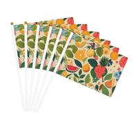 Hojas Tropicales y Flores Drapeau à main polyvalent pour mariage, anniversaire, vacances, décoration sportive, défilé