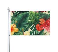 hojas tropicales y flores Drapeau de jardin avec œillets pour le printemps, l'été, l'automne et l'hiver, 9,1 x 1,5 m, bannière double face pour décorations de cour