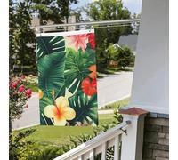 Hojas Tropicales y Flores Drapeau de jardin avec œillets verticaux double face pour décoration de cour