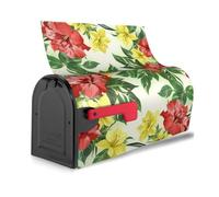 Hojas tropicales y flores Housse de boîte aux lettres magnétique imperméable à l'eau Installation facile