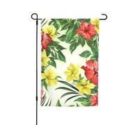 Hojas Tropicales Y Flores Impression 30,5 x 45,7 cm Porche Toutes saisons Drapeaux d'extérieur Décoration de cour Drapeau de patio Décor