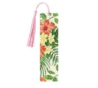 Hojas Tropicales Y Flores Marque-page en bois Décoration parfaite pour les amateurs d'étudiants Lecture Club de lecture