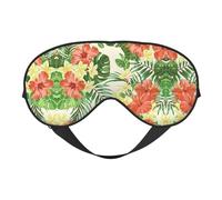 Hojas Tropicales Y Flores Masque de sommeil réglable confortable et réversible pour les yeux