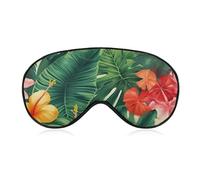 Hojas Tropicales Y Flores Masque pour les yeux, masque de sommeil latéral léger pour les yeux, bandeau nasal et bande élastique pour enfants, femmes et hommes