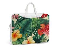 Hojas Tropicales Y Flores Sac à bandoulière en cuir imprimé pour homme et femme Sac à bandoulière pour voyage, bureau, ordinateur portable, Style blanc, 37x28cm