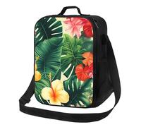 hojas tropicales y flores Sac à déjeuner isotherme réutilisable et étanche pour femme et homme - Pour le travail, les voyages en plein air