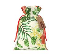Hojas Tropicales y Flores Sac cadeau avec cordon de serrage pour bijoux Pochette à bonbons pour anniversaire mariage