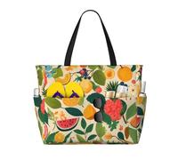 Hojas Tropicales Y Flores Sac de voyage grande capacité pour femme Sac fourre-tout de plage Sac de sport, pour voyage, gym, vacances