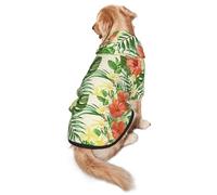 Hojas Tropicales Y Flores Sweat à capuche doux pour chiens de taille moyenne à grande taille, chaud et respirant, facile à porter par temps froid