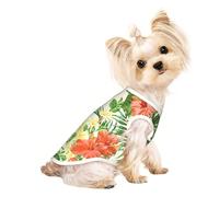 hojas tropicales y flores T-shirt sans manches imprimé pour animal domestique Mode intérieur extérieur vêtements quotidiens fête débardeur