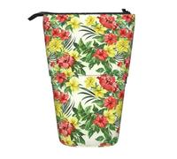 Hojas Tropicales Y Flores Trousse à crayons sur pied, trousse télescopique, portable pour le bureau