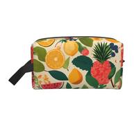 Hojas Tropicales y Flores Trousse de toilette de voyage légère avec fermeture éclair Grande capacité, blanc, Taille unique