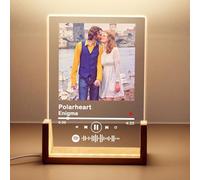HOJKOUD Cadeaux Photo Personnalisés, Plaque Spotify Personnalisé, Plaque Acrylique Personnalisée avec Veilleuse, Cadeau Couple Personnalisé, Cadeau Anniversaire. (Style 01)