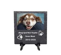 HOJKOUD Plaque funéraire personnalisée, Monument pour Chiens et Chats, Ornement de sépulture - Un Souvenir Unique. (Style 09)