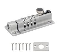HOJLKLD Loquet de Verrouillage à Combinaison, Verrou à Combinaison à 4 Chiffres avec Vis, Verrou de Porte à Code pour Armoire, Garage, Hangar (Argent)